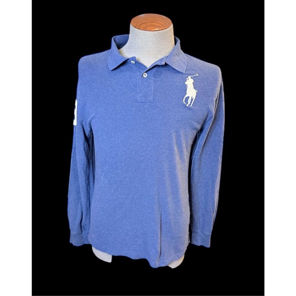 Polo Ralph Lauren Boys Polo Big Pony Sz. XL (18-20) Blue Long Blue - Picture 2 of 11